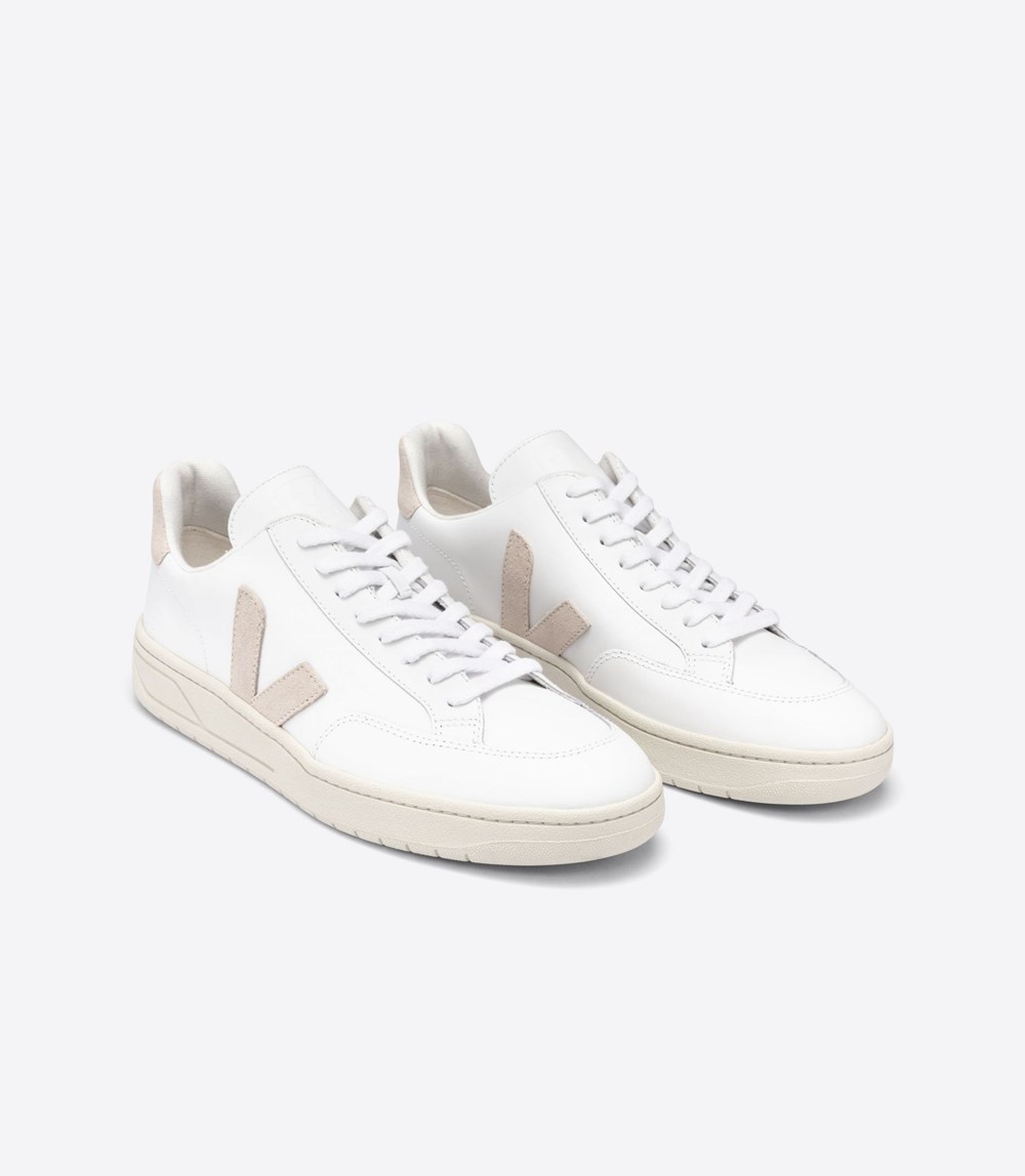 Veja Sneakers Mens - V-12 Leather - White - 0928DKUCV